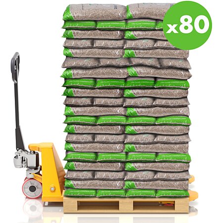 WOOD PELLETS - GRANULÉS DE BOIS 80 SACS 15 KG - Haute Qualité et Haute Performance Technique