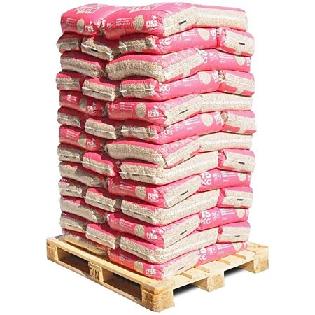 WOOD PELLETS - Granulés de Bois 6mm - 65 Sacs de 15kg (975kg) - Haute Qualité et Performance - Combustion